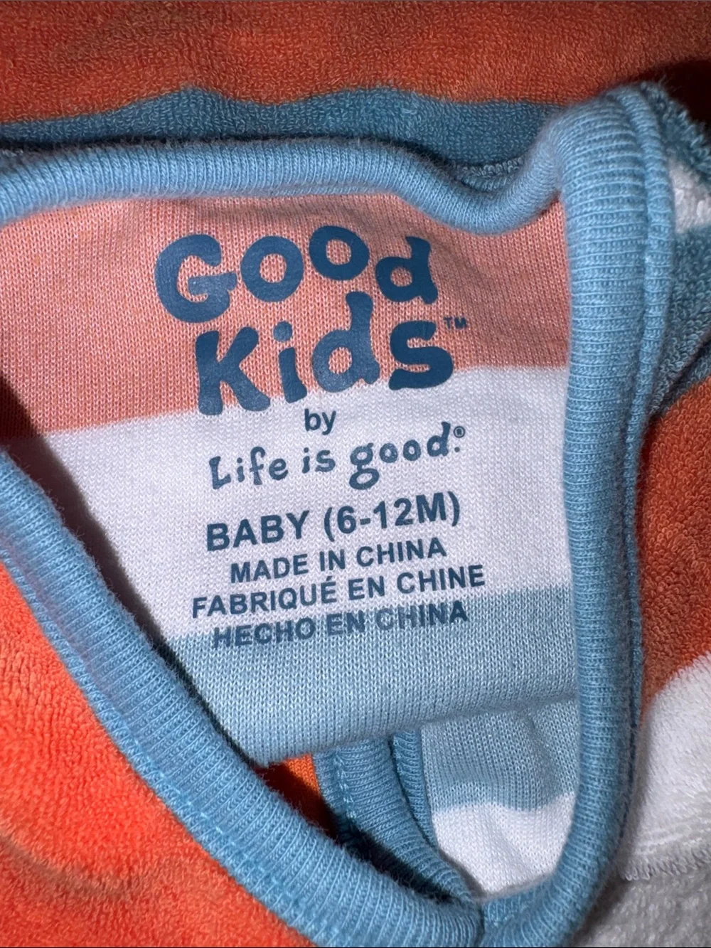 Life is good kids Hooded Jacket Short-Sleeve Bodysuit Set Terry cloth zebra 6/12